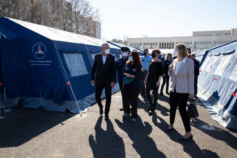 Michalovce (Slovacchia), 23 marzo 2022 – Visita del campo di accoglienza messo a disposizione dalla Regione Autonoma Friuli-Venezia Giulia per la popolazione ucraina