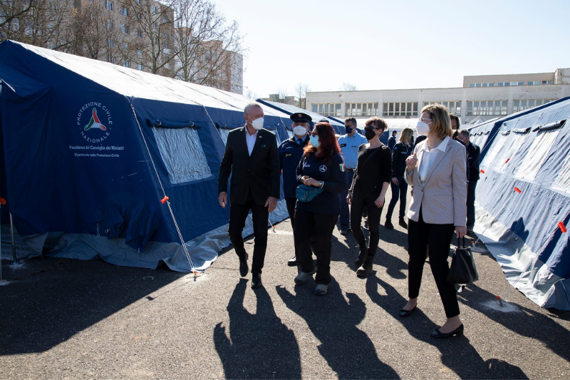 Michalovce (Slovacchia), 23 marzo 2022 – Visita del campo di accoglienza messo a disposizione dalla Regione Autonoma Friuli-Venezia Giulia per la popolazione ucraina

