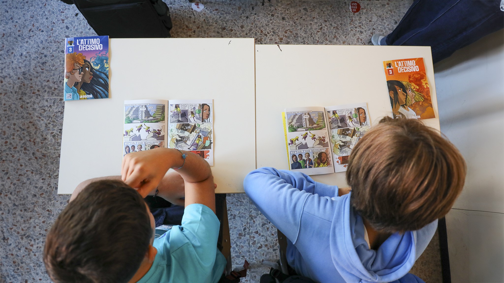 Il terzo numero del fumetto "L'attimo decisivo", dal titolo "La goccia" è sui banchi di scuola 