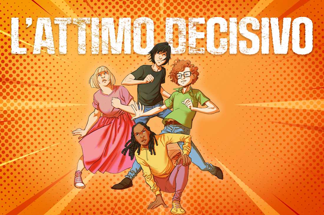 Il banner che rimanda al sito L'attimo decisivo con i quattro protagonisti della storia