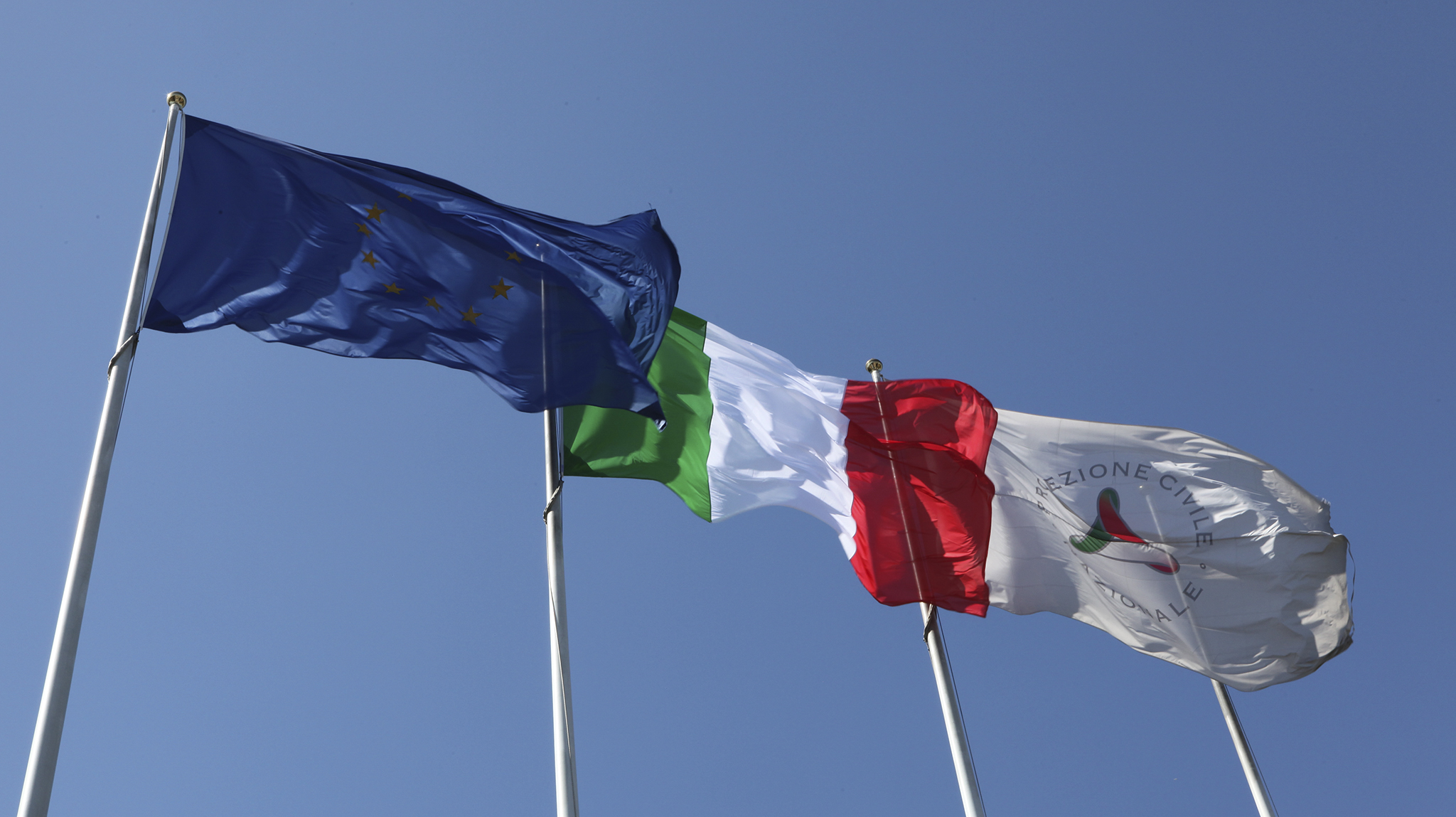 Bandiere Europa, Italia, Dipartimento della Protezione Civile