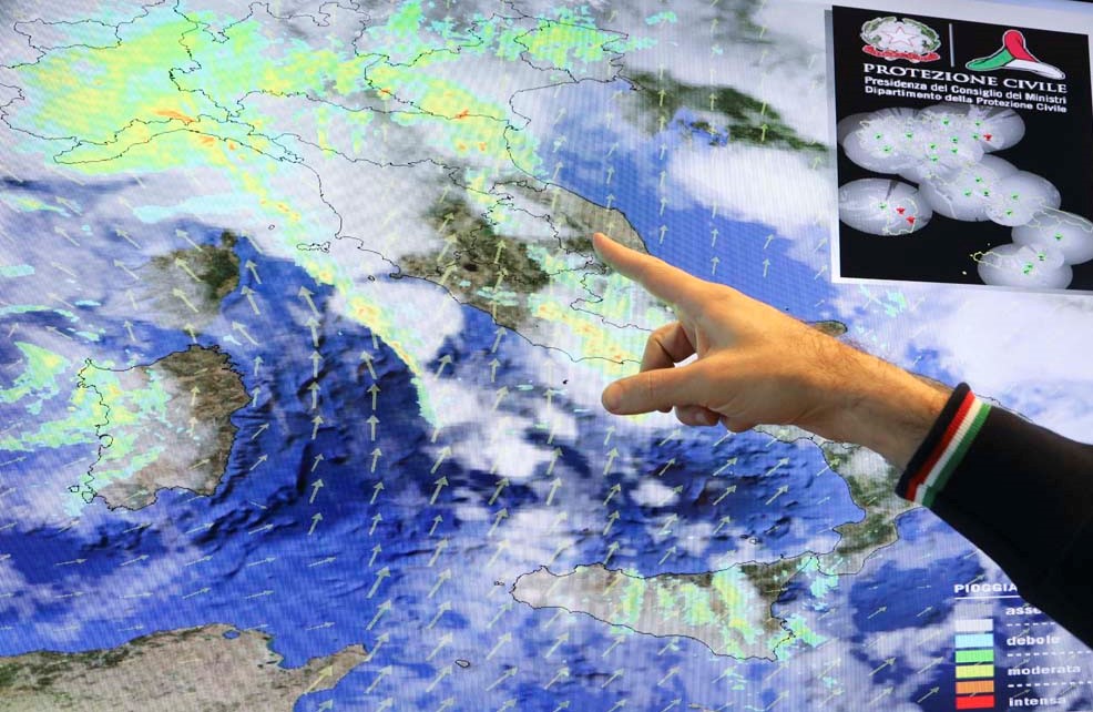 mappa radar con venti sull'italia - immagine di repertorio