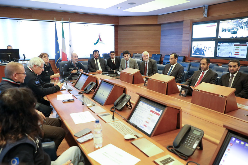 La delegazione dell'Arabia Saudita presso la sala del Comitato Operativo in occasione di EXE flegrei 2025